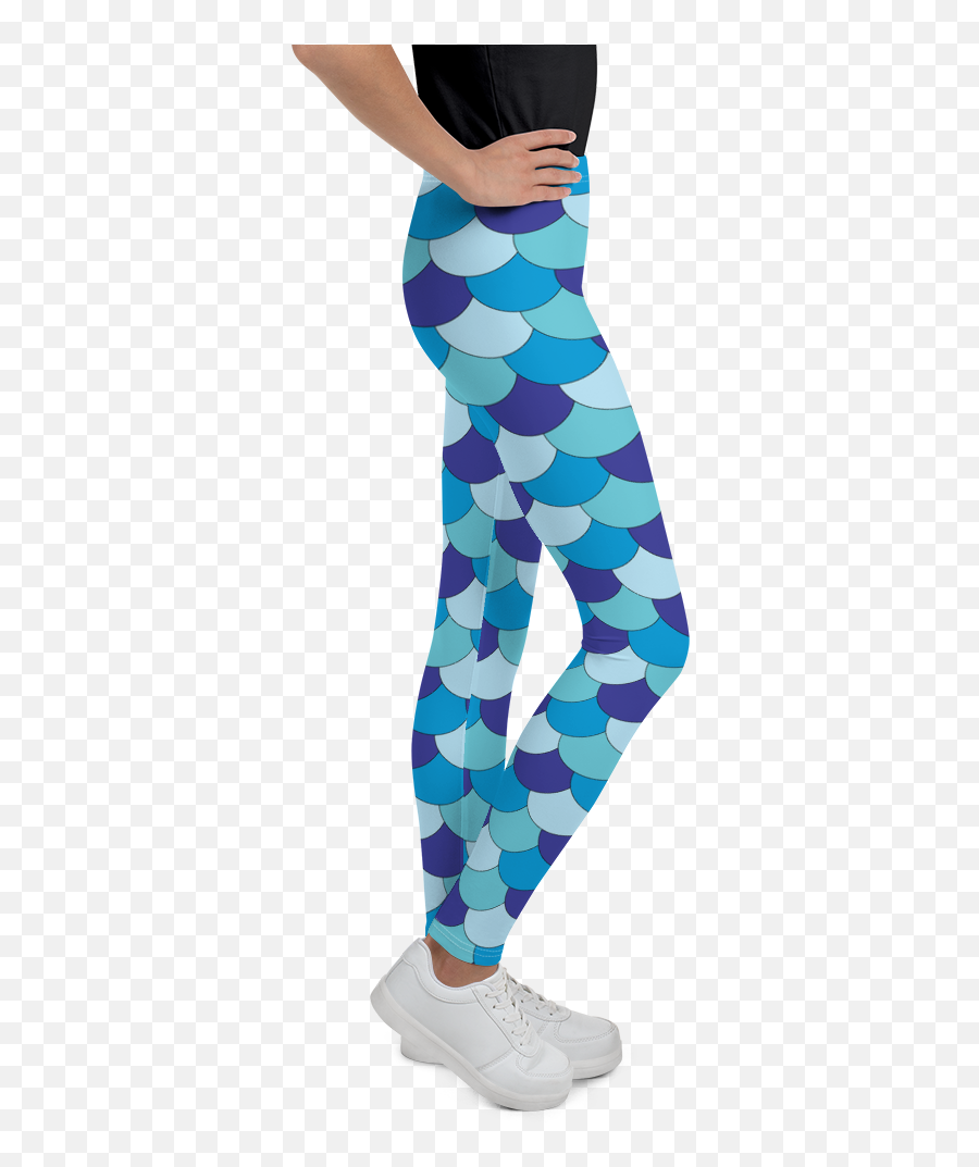Blue Aqua Mermaid Scales Youth Leggings - Rainbow Camo Leggings Png,Mermaid Scales Png