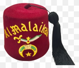 Al Malaikah Iconic Masonic Shriner Burgundy Wool Fez Hat In Original Box - Al Malaikah Fez Hat With Tassel For Sale Png,Fez Png