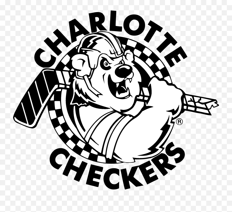 Download Charlotte Checkers Logo Black - Charlotte Checkers Logo Png Black And White,Checkers Png