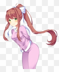 Download Monika In Her Pajamas Ddlc Png - Doki Doki Literature Club Monika,Monika Png