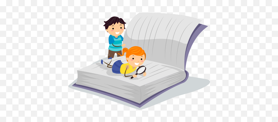 Download Hd Kids Cartoon Reading Book In Png Transparent - Imagenes De Niños Investigando,Cartoon Book Png