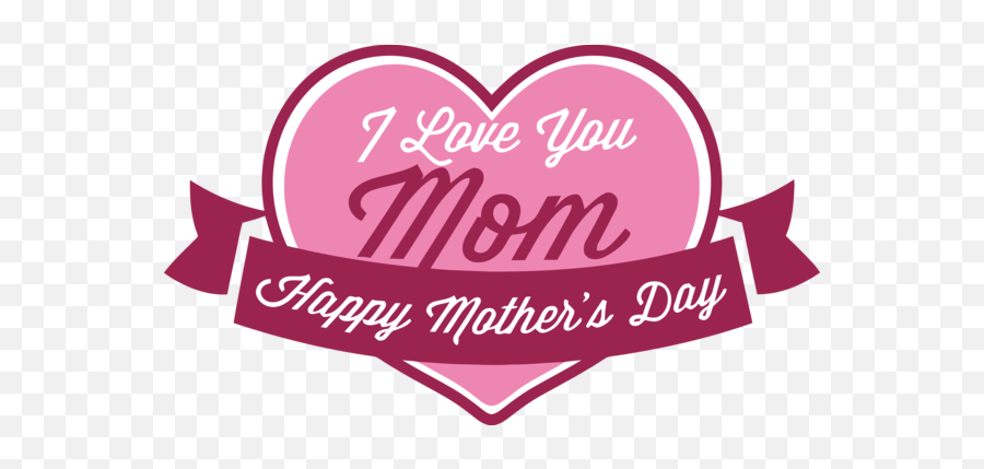 Mothers Day Text Heart Pink For Happy - Heart Png,Happy Mothers Day Transparent