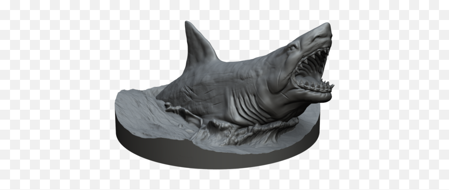 Great White Shark And Fins Stl Miniature File - Shark Miniature Png,Great White Shark Png