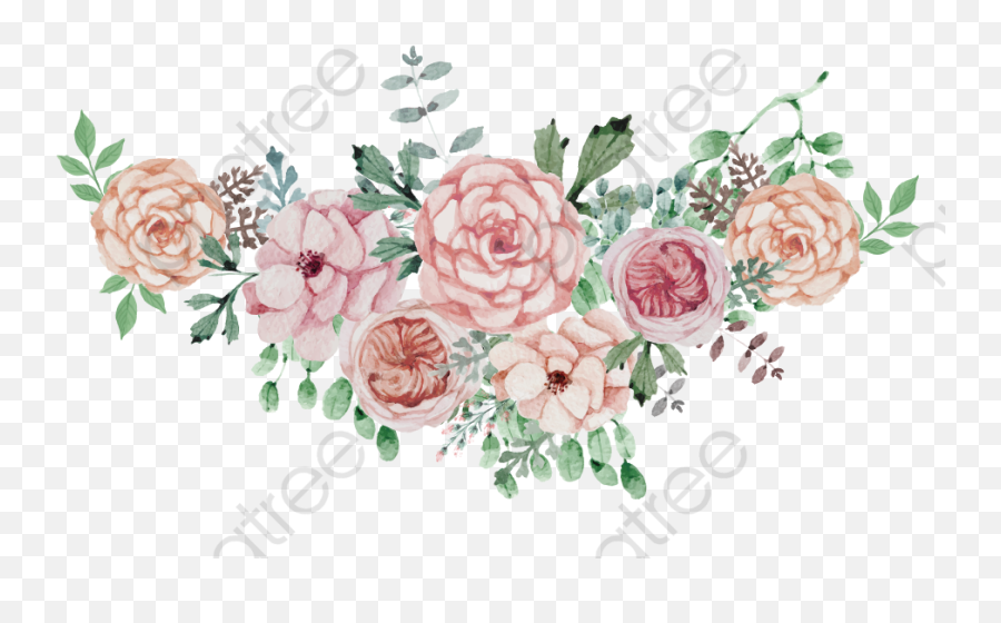 Watercolor Roses Png - Watercolor Flowers Flower Clipart Wedding Watercolor Flowers Png,Watercolor Flowers Transparent Background