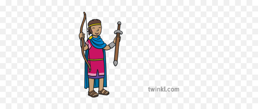Jonathan With Bow And Sword Illustration - Twinkl Other Small Weapons Png,Cartoon Sword Png