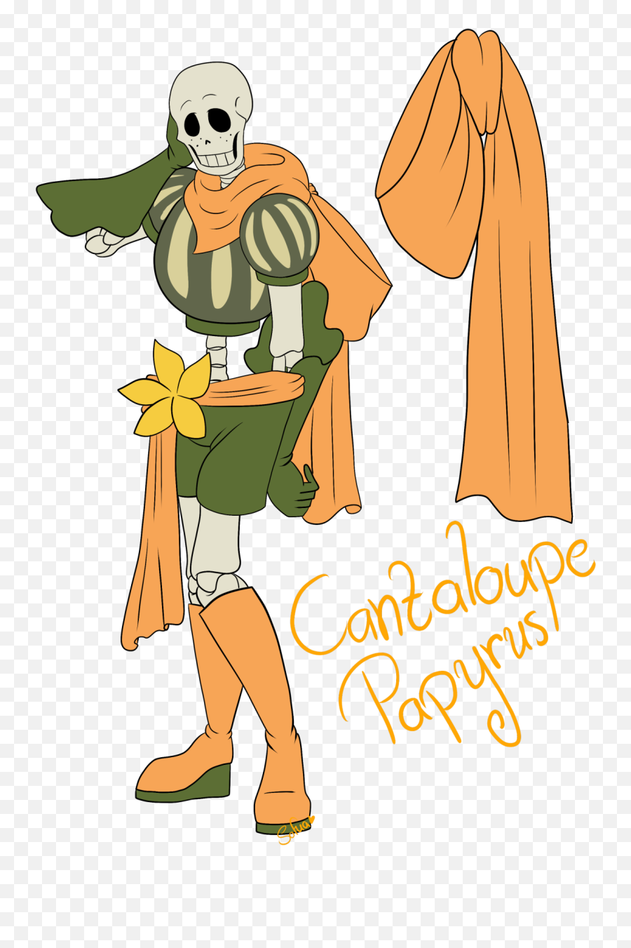The New Design For Cantaloupe Papyrus Undertale - Watermelon Sans Png,Undertale Papyrus Png