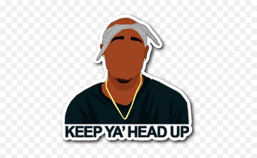 Keep Ya Head Up Tupac Sticker - Illustration Png,Tupac Transparent