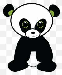 Free Clipart Of A Cute Green Eyed Panda - Cute Cartoon Panda Green Eyes Png,Cute Panda Png