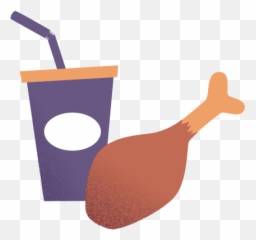 Chicken With Soft Drink Transparent Png Pngimagespics - Cup