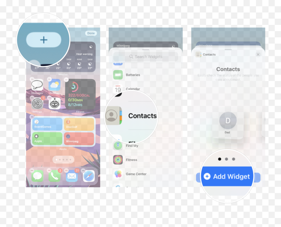 How To Set Up The Contacts Widget - Set Contact Widget Png,Ios Contacts Icon