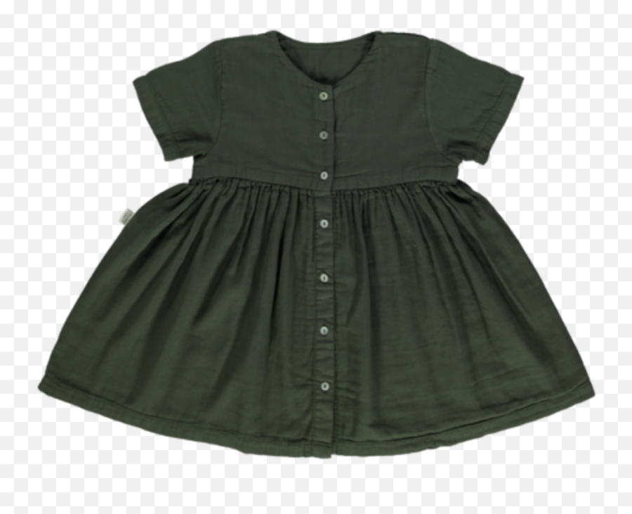 Kids Poudre Organic Guarana Dress - Forest Green Basic Dress Png,100% Organic Cotton Muslin Icon