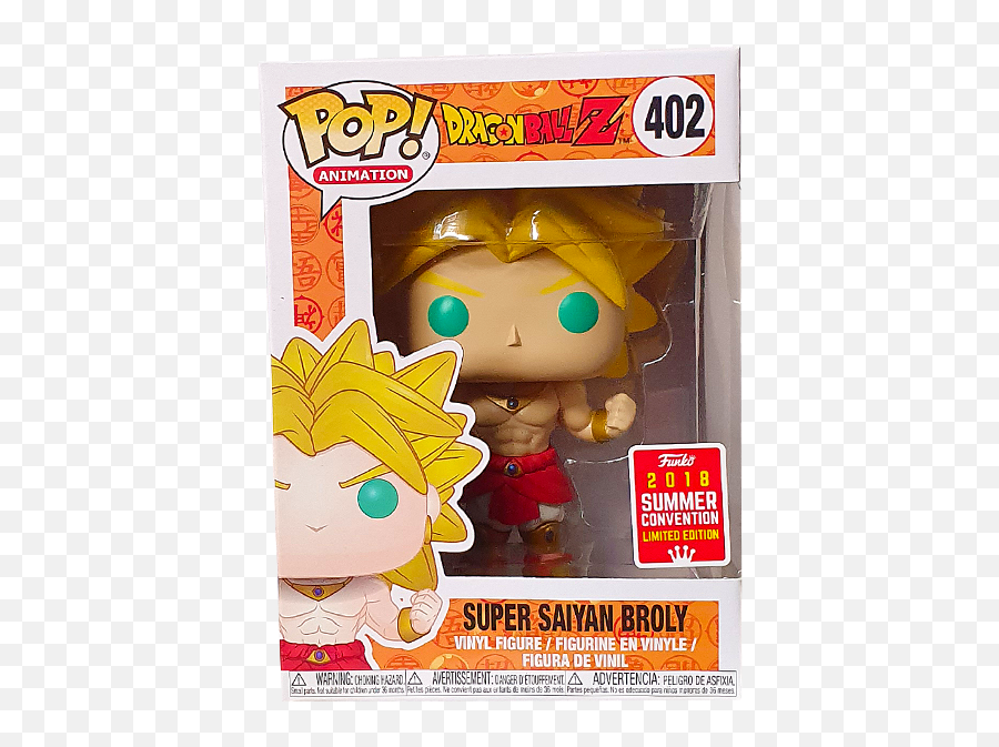 Dragon Ball Z - Super Saiyan Broly Sdcc 2018 Exclusive Pop Vinyl Figure Funko Pop Vegeta Gold Png,Dragon Ball Super Png