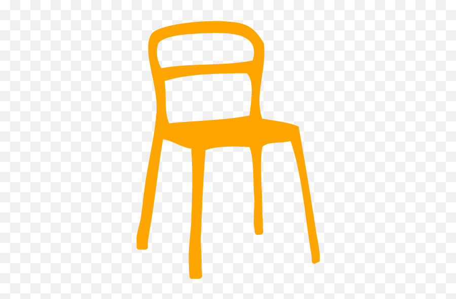 Orange Chair 6 Icon - Free Orange Furniture Icons Black And White Chair Clipart Transparent Png,Chairs Icon
