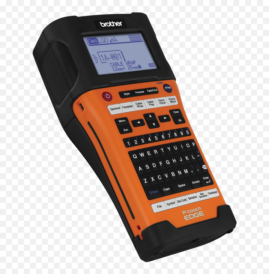 Brother P - Touch Edge Pte500 Industrial Handheld Labeling Tool Brother P Touch 550 Png,Computer Terminal Icon Orange