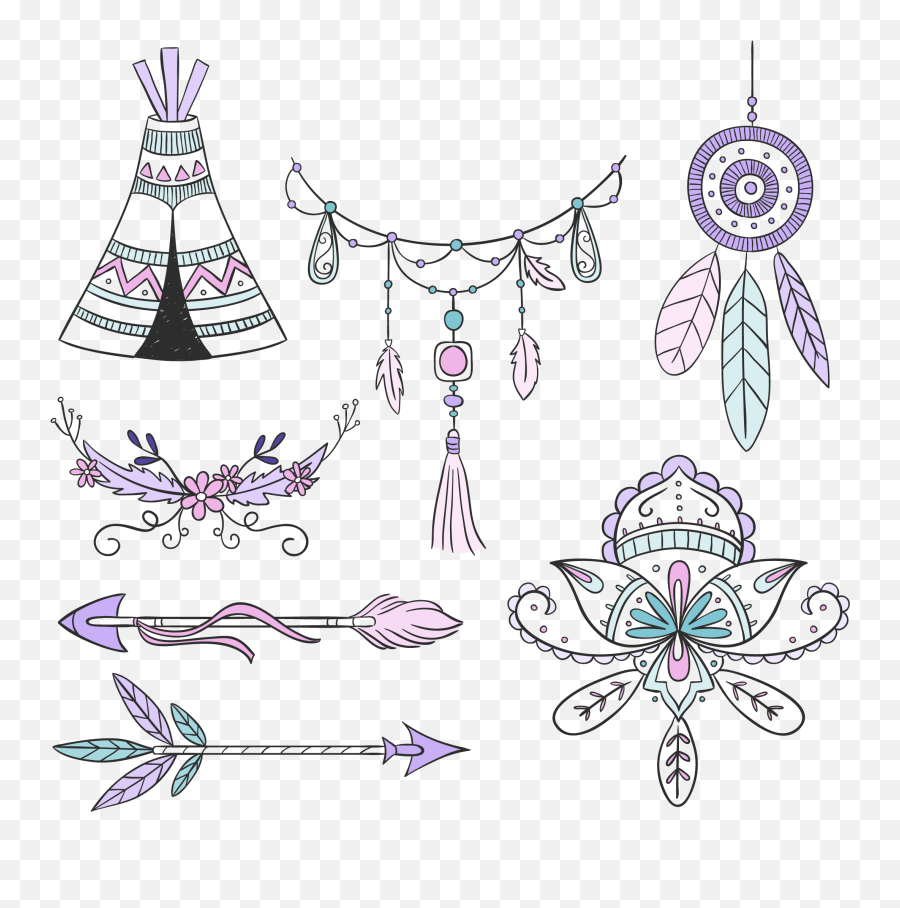 Vector Style Bohemian Picture - Boho Style Png,Boho Png
