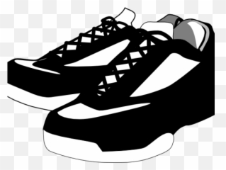 Running Shoes Clipart School Shoe - Black Tennis Shoes Clip Shoes Clip Art Png,Running Shoes Png