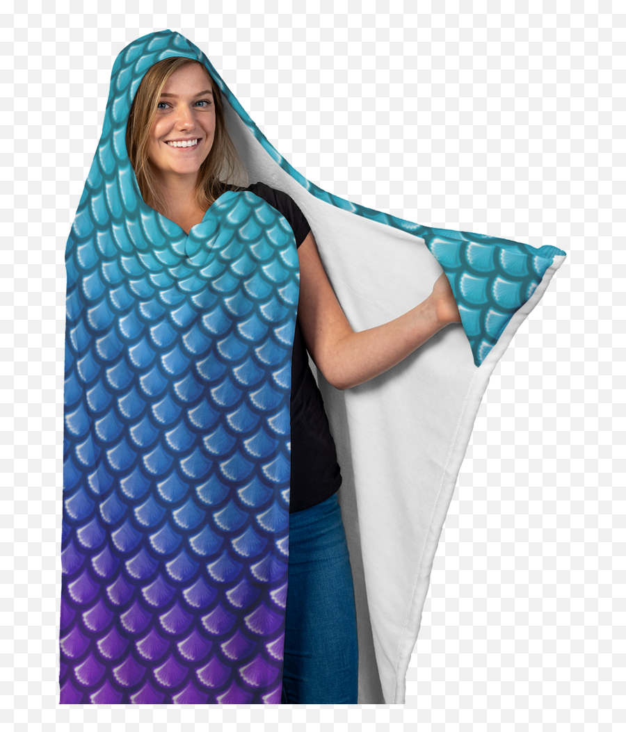 Mermaid Scales Hooded Blanket - Blanket Png,Mermaid Scales Png