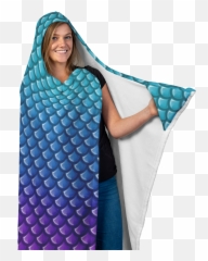 Mermaid Scales Hooded Blanket - Blanket Png,Mermaid Scales Png