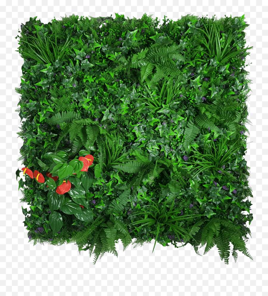 Mixed Jungle Vertical Garden Green - Tropical Foliage Wall Artificial Png,Jungle Plants Png