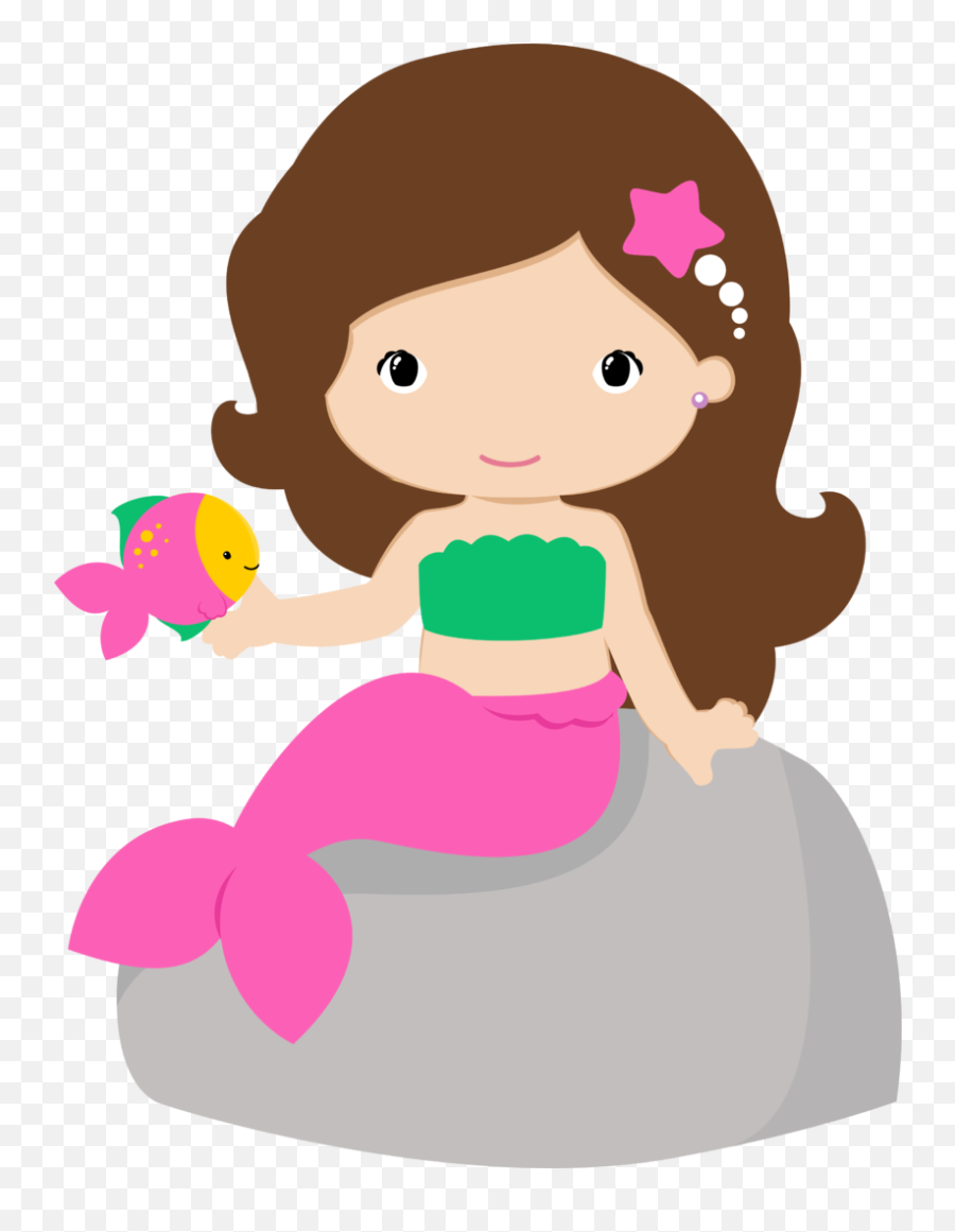 Mermaid Clipart Little Parties - Cute Mermaid Clipart Png,The Little Mermaid Png