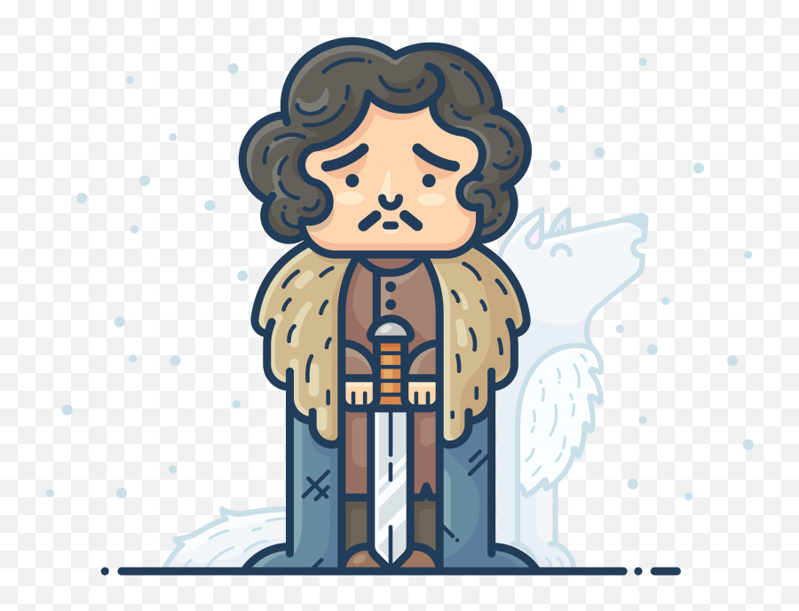 John Snow Emoji Png Transparent - Game Of Thrones Cartoon Illustrations,John Snow Png