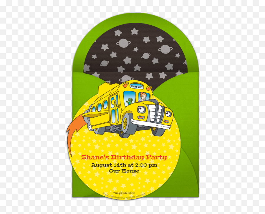 Magic School Bus Birthday Invitations - Magic School Bus Invitations Png,Magic School Bus Png