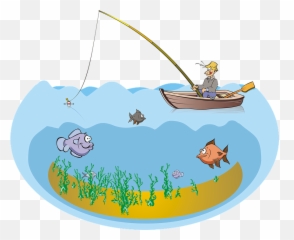 Download Fishing Fish Fisherman Boat Mare Pond Lake - Lake With Fish Clipart Png,Fisherman Png