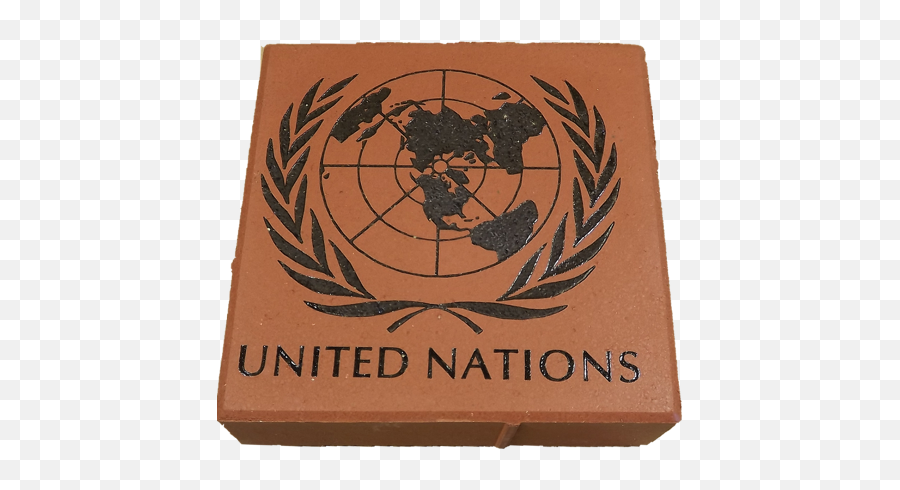 United Nations 8x8 Brick With Logo Centered - United Nations Logo Red Png,Nations Logo