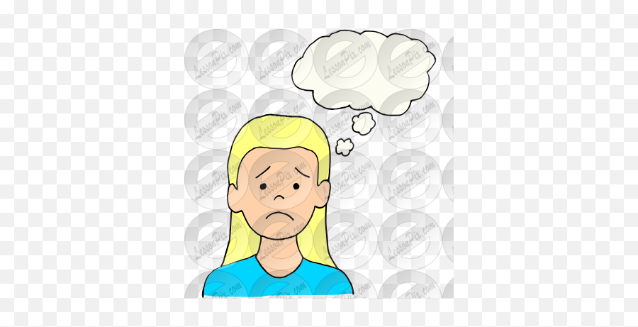 Sad Thoughts Picture For Classroom Therapy Use - Great Sad For Adult Png,Sad Person Png