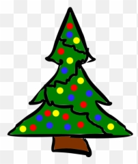 Decorated Christmas Tree With Snow Png Svg Clip Art For Web - Clipart Ugly