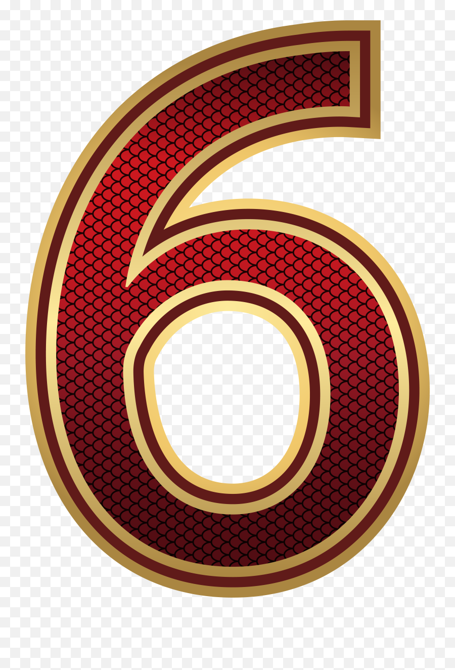 Red And Gold Number Six Png Image Gallery Yopriceville - Six Number Png,Dictionary Png