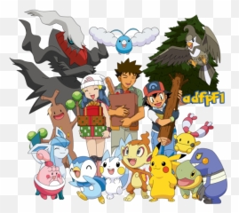 Download Ash Maya Brock Y Pokemon By Adfpf1 - All png