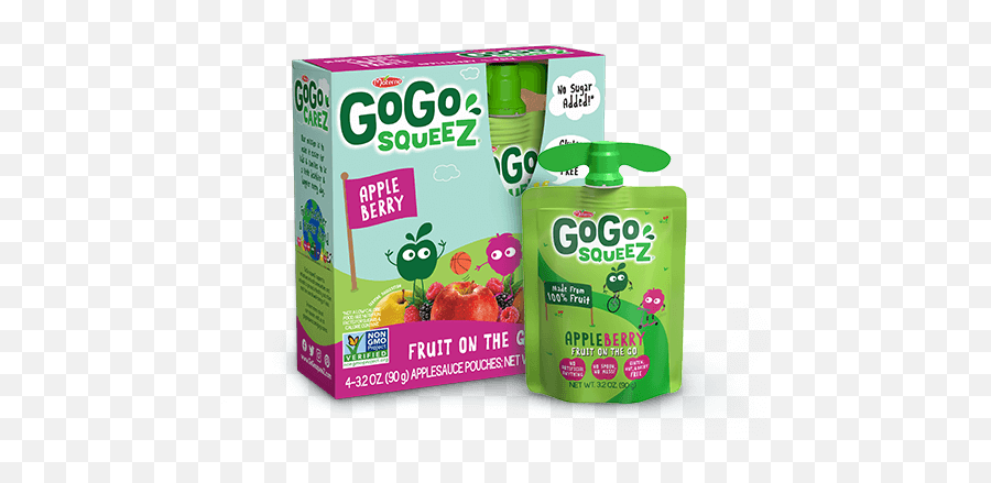 Gogo Squeez Appleberry - Squeezable Berry Applesauce Fruit Snack Gogo Squeez Applesauce Png,Berry Png