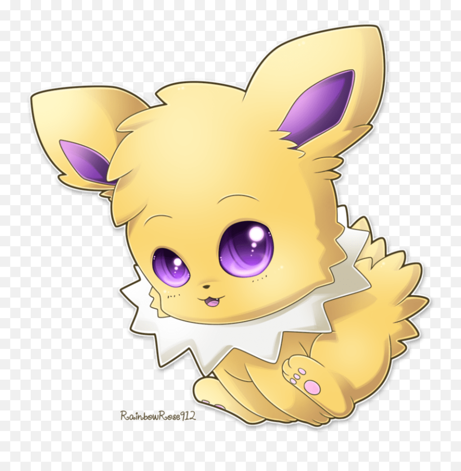 Chibi Eeveelutions Might Be The Cutest Evolution Yet - Rainbow Rose 912 Eevee Evolutions Png,Leafeon Png