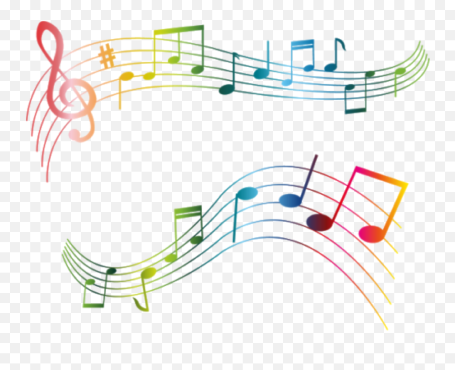 Notas Sticker - Transparent Background Colorful Music Notes Png,Notas Musicales Png