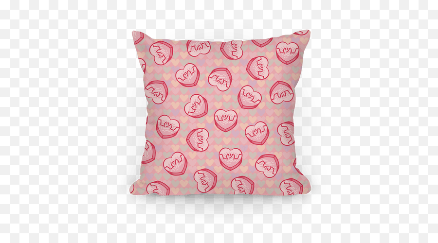 Shrug Emoji Candy Hearts Pattern Throw - Cushion Png,Shrug Emoji Png