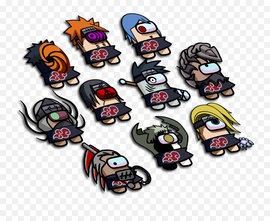 Akatsuki Among Us Sticker Pack - Among Us Naruto Akatsuki Png,Akatsuki Logos