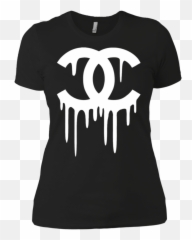 Chanel Logo Liquid Classic Ladies Boyfriend Shirt Png