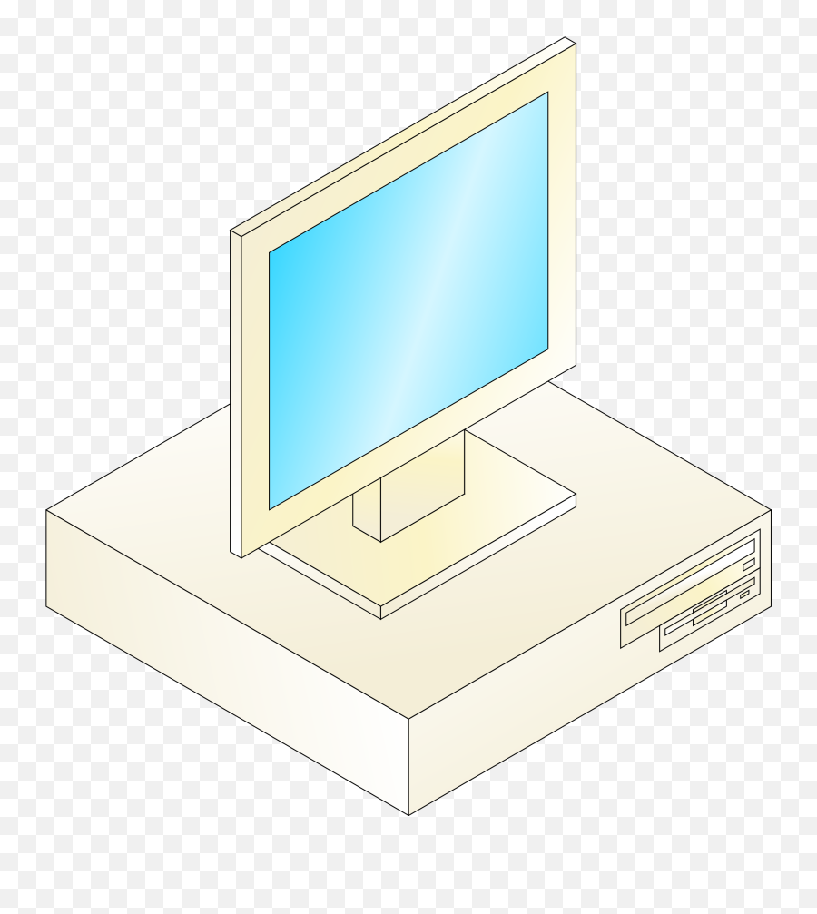 Pc Clipart Old Computer - Portable Network Graphics Png Desktop Computer With Monitor On Top,Old Computer Png