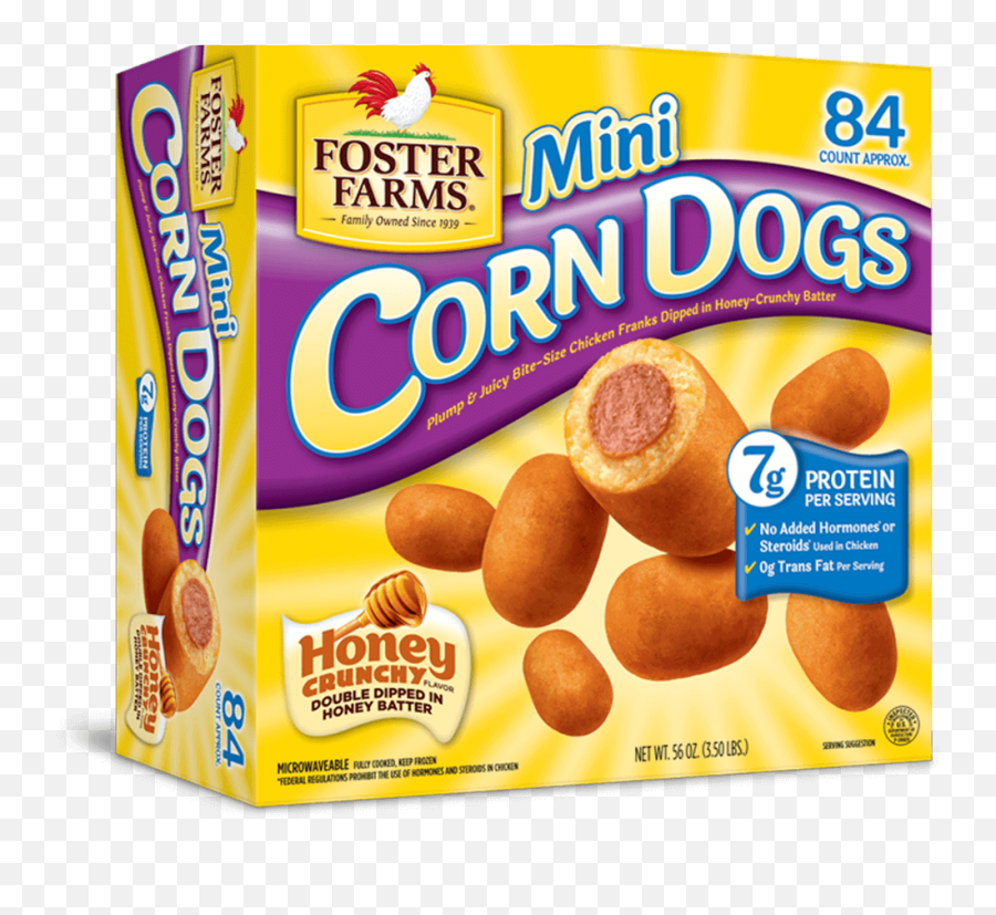 Mini Honey Crunchy Corn Dogs 84 Ct Products Foster Farms - Foster Farms Corn Dogs Png,Corn Dog Png
