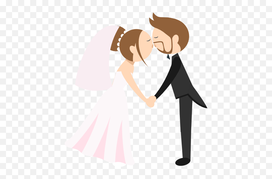 Wedding Couple Groom Bride People Romantic Icon - Cartoon Wedding Kiss Png,Groom Icon