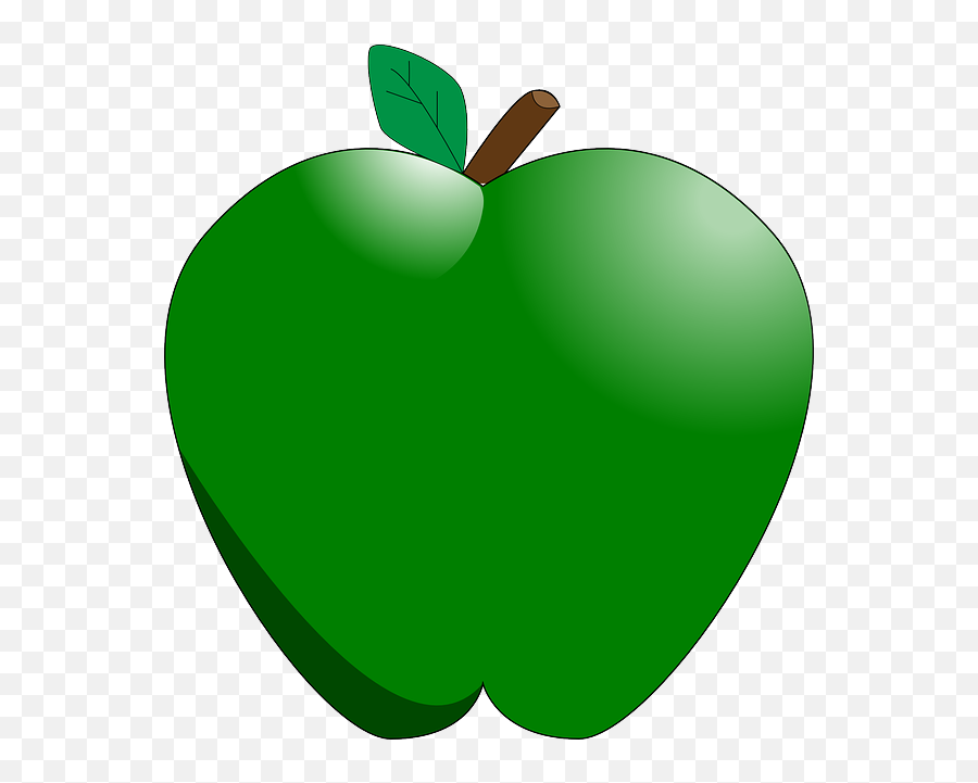 Green Apple Clipart - Cartoon Apple Transparent Background Cartoon Apple Png,Apple Clipart Transparent Background
