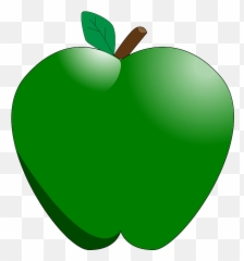 Green Apple Clipart - Cartoon Transparent Background Png