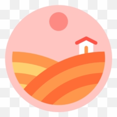 House Nature Fields Country Farm Rural Hills Icon - Icon Circle Png