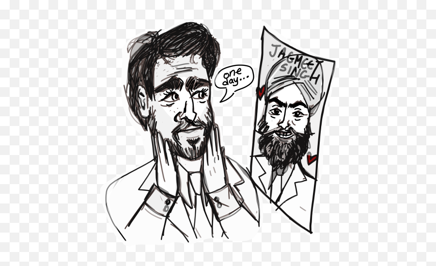 Trudeau Grows A Beard To Convince Voters That He Is Jagmeet - Illustration Png,Beard Transparent