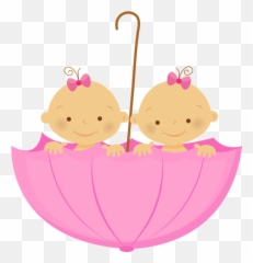 Clipart Baby Girl Twins - Twin Baby Girls Cartoon Png,Twins Png