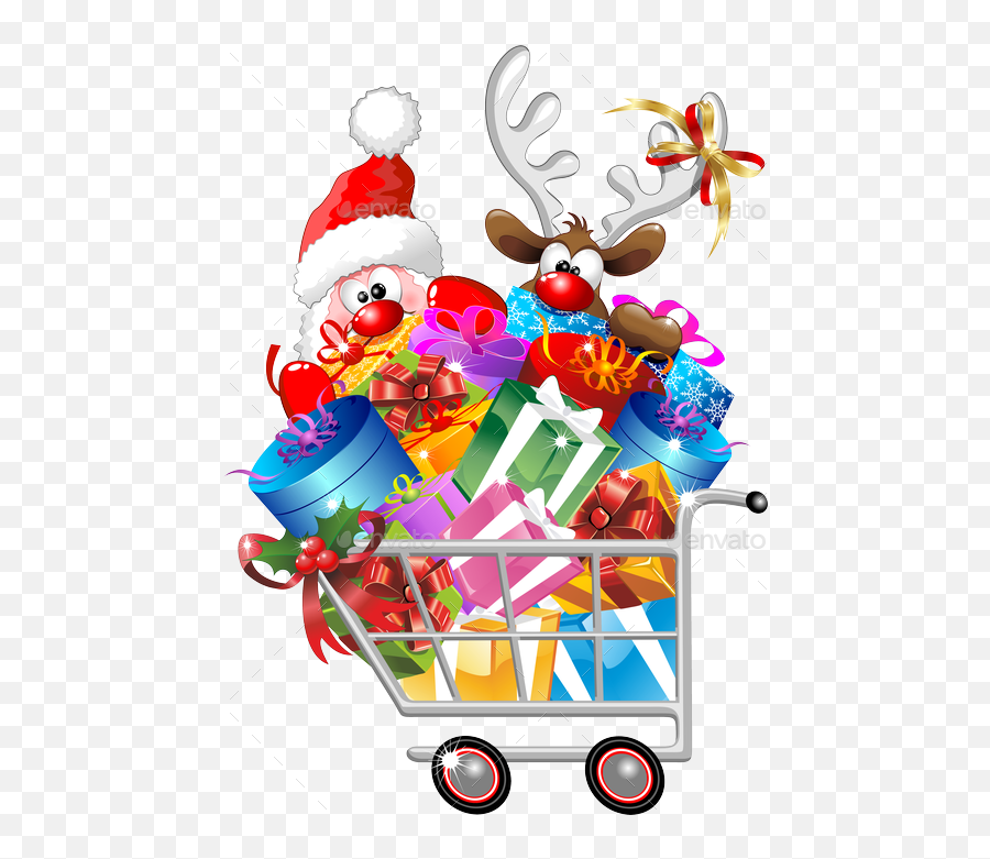 Shopping Cart Png - Santa Reindeer Shopping Cart,Shopping Transparent