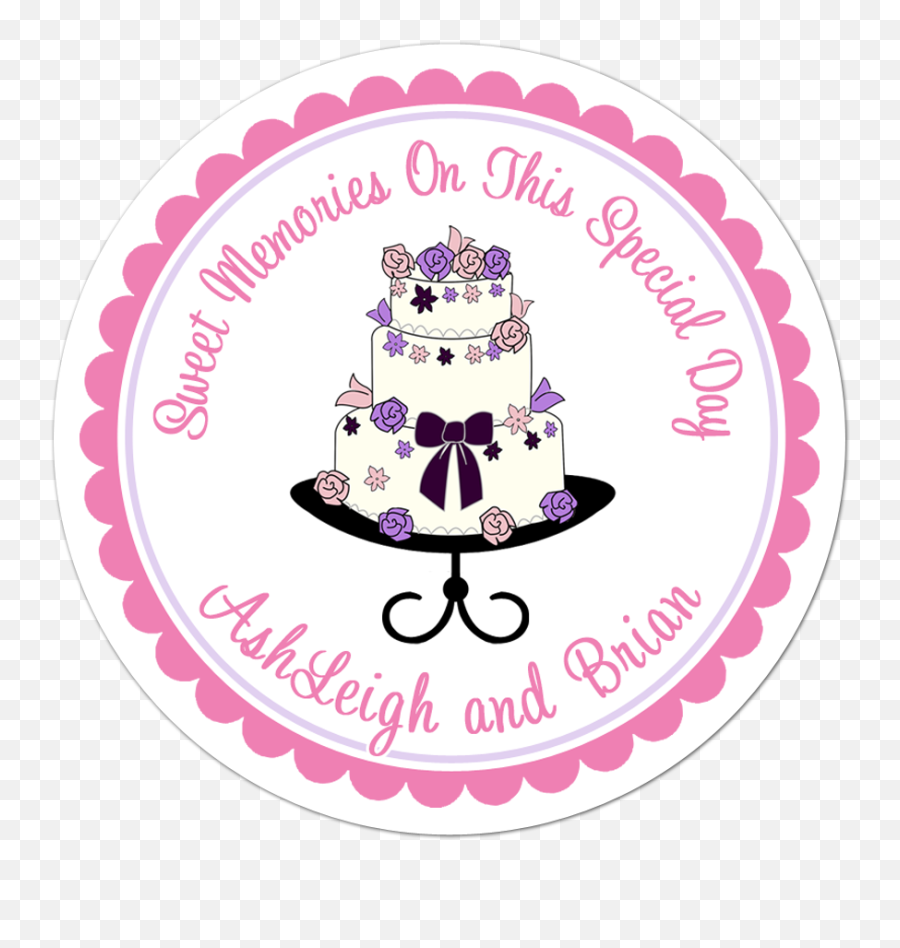 Fancy Wedding Cake Personalized Favor Sticker - English Your Favourite Teacher Png,Wedding Cake Png