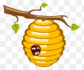 Honey Bee Beehive Clip Art - Clip Art Bee Hive Png,Beehive Png