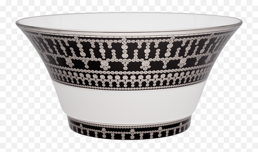 Tiara Salad Bowl Black And Platinum - Blue And White Porcelain Png,Salad Bowl Png